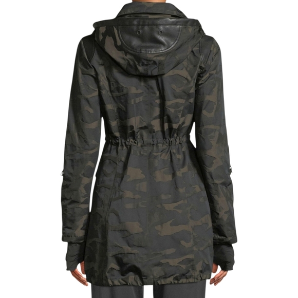 $199 NWT BLANC NOIR Hooded Anorak Jacket Olive Camo Small - Picture 3 of 5